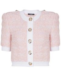Balmain - Tweed Cardigan - Lyst