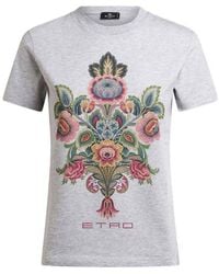 Etro - Cotton T-Shirt With Placed Print - Lyst