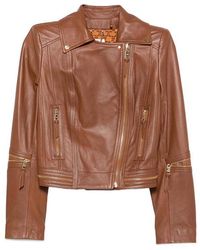 Elisabetta Franchi - Leather Outerwear - Lyst