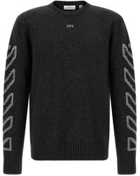 Off-White c/o Virgil Abloh - Diag Arrow Fuzzy' Sweater With Intarsia - Lyst