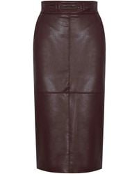 Elisabetta Franchi - Leather-Effect Skirt With Embossed Logo - Lyst