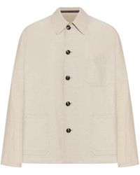 Giorgio Armani - Linen Blend Blouson - Lyst
