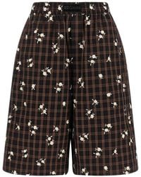 Ganni - Check Flower' Bermuda Shorts - Lyst