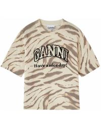 Ganni - Wool T-Shirt - Lyst