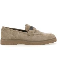 Brunello Cucinelli - Suede Penny Loafer With Jewellery - Lyst