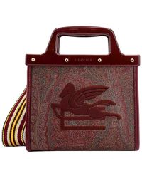 Etro - Paisley Fabric Handbag Embroidered Logo - Lyst