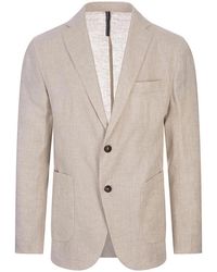 RUSSO CAPRI - Linen One-Breasted Blazer - Lyst