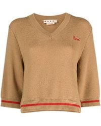 Marni - Logo-Embroidered Jumper - Lyst