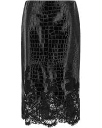 Ermanno Scervino - Coconut Print Sheath Skirt With Lace - Lyst