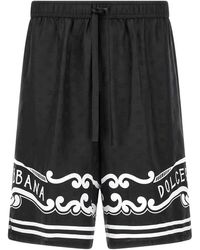 Dolce & Gabbana - Bandana Silk Bermuda Shorts - Lyst
