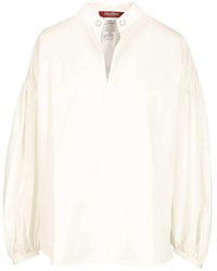 Max Mara - Cotton Satin Blouse Shirts - Lyst