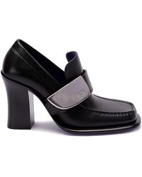 Burberry - London Shield Heeled Loafers - Lyst