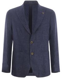 Tagliatore - Jacket In Linen And Wool Blend - Lyst
