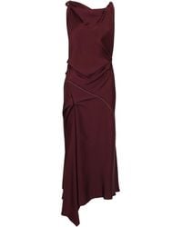 Victoria Beckham - Midi Crepe Dress With Stitching Details - Lyst