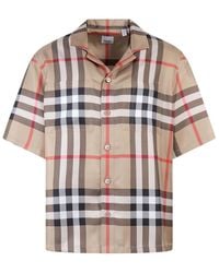 Burberry - Silk Shirt With Iconic Check - Lyst