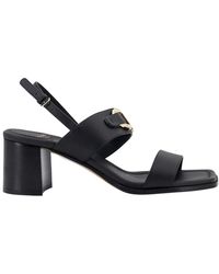 Ferragamo - Leather Sandals With Iconic Gancini Detail - Lyst