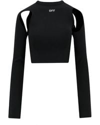 Off-White c/o Virgil Abloh - Fitted Crop Top With Unique Cut-Out Details - Lyst