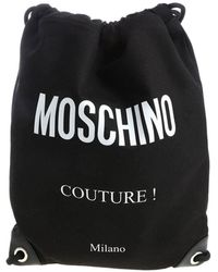 Moschino - Drawstring Bag With Fabric Logo - Lyst
