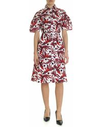 KENZO - Belted And Shirting Dress - Lyst
