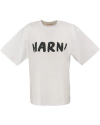 Marni - Cotton Jersey T-shirt With Print - Lyst