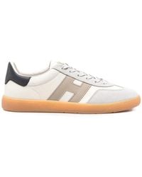 Hogan - Cool Leather And Suede Trainers With H Logo And Serrated Sole - Lyst