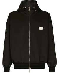 Dolce & Gabbana - Padded Jacket With Logo Plaque - Lyst
