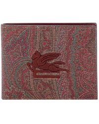 Etro - Pailsey Fabric Wallet With Cube Logo - Lyst