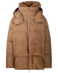 Yves Salomon - Technical Fabric Down Jacket With Fur Trim - Lyst