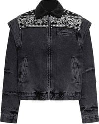PDF - Denim Cape Jacket With Bandana Effect - Lyst