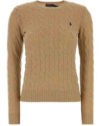 Polo Ralph Lauren - Cable Wool And Cashmere Crewneck Jumper - Lyst