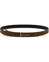 Tom Ford - Leather Belt With Metal T-Buckle - Lyst