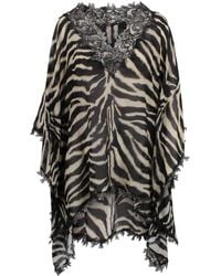 Ermanno Scervino - Short Cotton And Silk Kaftan With Lace - Lyst