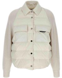 Brunello Cucinelli - Two-Material Down Jacket - Lyst