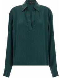 Tom Ford - Satin Silk Polo Shirt - Lyst