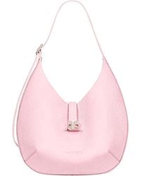 Courreges - Small Hammered Leather Hobo Bag - Lyst