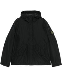 Stone Island - Technical Hooded Jacket With Logo Patch - Lyst