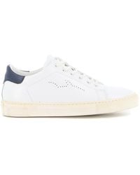 Paul & Shark - Perforated Logo Leather Sneakers - Lyst