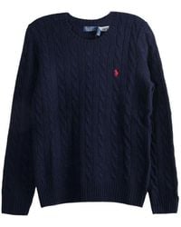 Polo Ralph Lauren - Plaited Wool And Cashmere Crew-Neck - Lyst