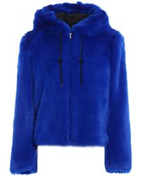 MSGM - Faux Fur Hooded Jacket - Lyst