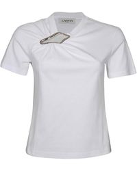 Lanvin - Fitted Top In White Cotton - Lyst