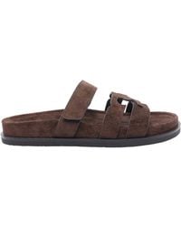 Tory Burch - Chocolate Suede Ines Slippers - Lyst