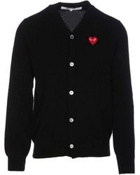 COMME DES GARÇONS PLAY - Play Cardigan Buttons V Neck - Lyst