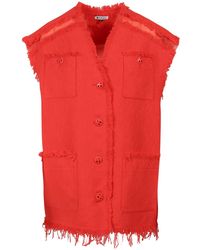 K KRIZIA - Tweed Vest With Frayed Profiles - Lyst