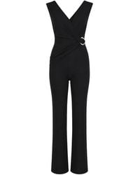 Patrizia Pepe - Draped Stretch Crepe Jersey Jumpsuit - Lyst