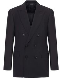 Tom Ford - High Twist Double Breasted Wool Jacket - Lyst