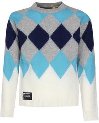 Moncler - Argyle Sweater In Wool And Cashmere - Lyst