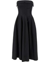 Alberta Ferretti - Off-The-Shoulder Midi Dress With Structured Corset - Lyst