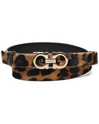 Ferragamo - Animal Print Gancini Belt - Lyst