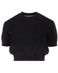 Alexander Wang - Cropped Crew Neck Sweater - Lyst