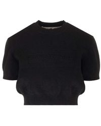 Alexander Wang - Cropped Crew Neck Sweater - Lyst